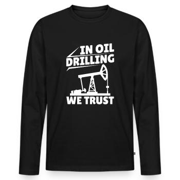 Ölfeld Bohrinsel Anlage - Männer Premium Bio Langarmshirt - Schwarz - Vorne - Nico (187cm)