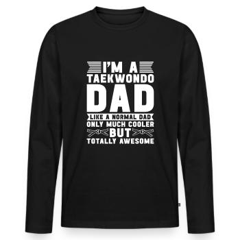 Taekwondo Père Taekwondo - T-shirt manches longues Premium bio Homme - noir - Devant - Nico (187cm)