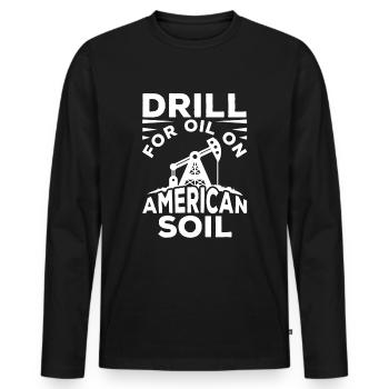 Ölfeld Bohrinsel Anlage - Männer Premium Bio Langarmshirt - Schwarz - Vorne - Nico (187cm)