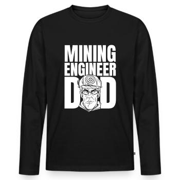 Ingenieur Vati Bergbauingenieur - Männer Premium Bio Langarmshirt - Schwarz - Vorne - Nico (187cm)