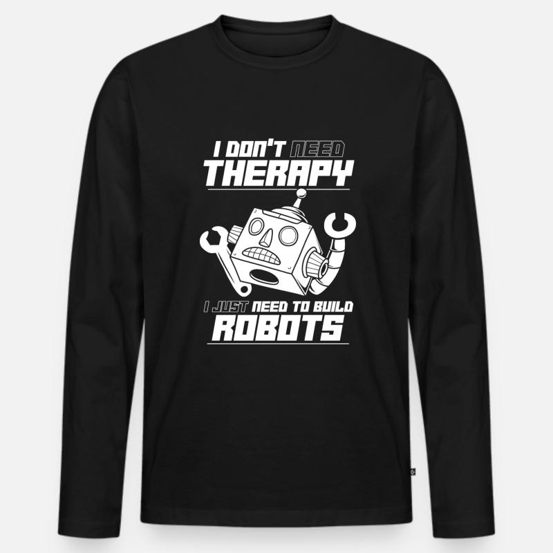 Robotik Ai Roboter Lustig - Männer Premium Bio Langarmshirt - Schwarz