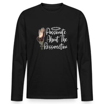 Christ Christianity Resurrection - Men's Premium Organic Long Sleeve Shirt - black - Front - Nico (187cm)