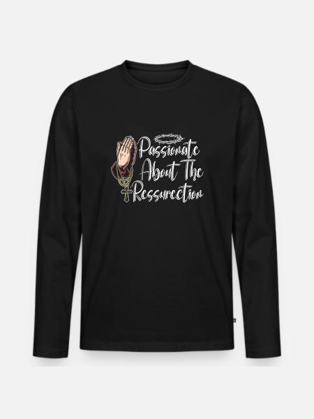 Christ Christianity Resurrection - Men's Premium Organic Long Sleeve Shirt - black