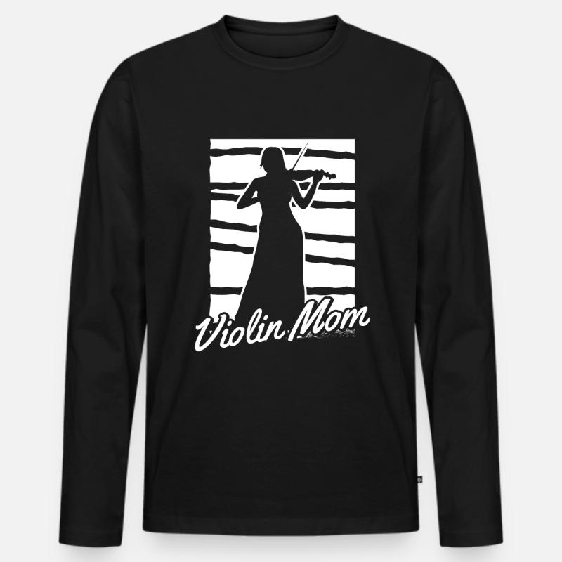Violine Geige Mutter - Männer Premium Bio Langarmshirt - Schwarz
