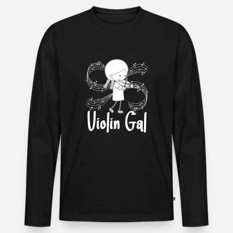 Violine Geige Mädchen - Männer Premium Bio Langarmshirt - Schwarz