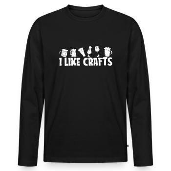 Craft Beer Craft Beer Funny I Like Crafts - Men's Premium Organic Long Sleeve Shirt - black - Front - Nico (187cm)