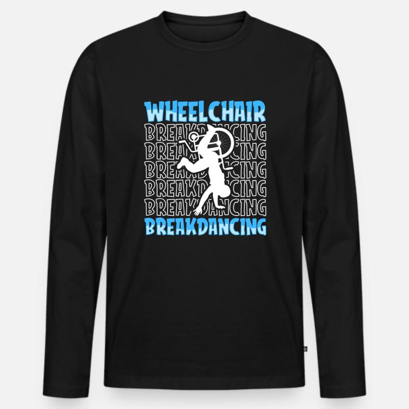 Breakdance Breakdancer Breakdancing Rollstuhl - Männer Premium Bio Langarmshirt - Schwarz