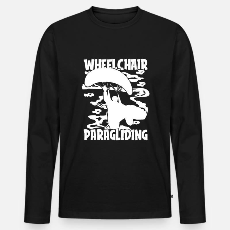 Paragleiter Paragleiten Rollstuhl - Männer Premium Bio Langarmshirt - Schwarz