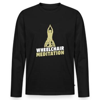 Meditation Meditation Wheelchair - Men's Premium Organic Long Sleeve Shirt - black - Front - Nico (187cm)