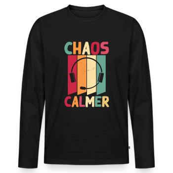 Centre d’opérations du centre de contrôle des appels d’urgence - T-shirt manches longues Premium bio Homme - noir - Devant - Nico (187cm)