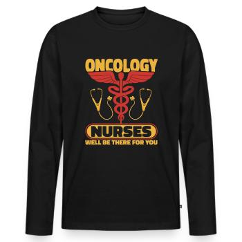 Stéthoscope infirmier - T-shirt manches longues Premium bio Homme - noir - Devant - Nico (187cm)