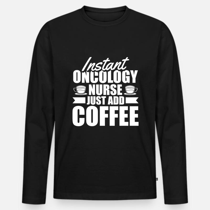 Krankenschwester Kaffee - Männer Premium Bio Langarmshirt - Schwarz