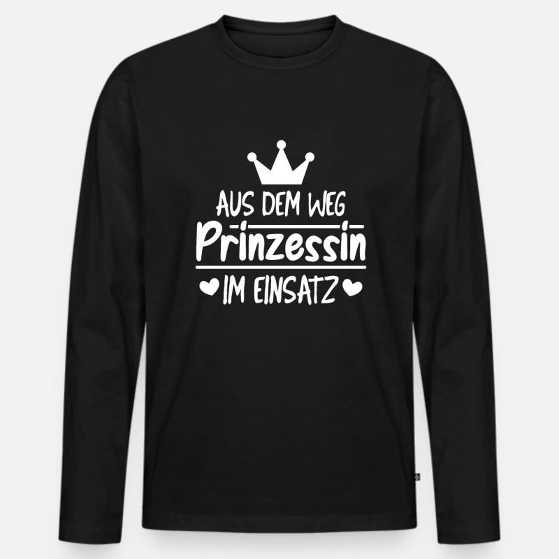 Prinzessin Krone - Männer Premium Bio Langarmshirt - Schwarz