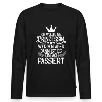 Prinzessin Witzig - Männer Premium Bio Langarmshirt - Schwarz - Vorne - Nico (187cm)