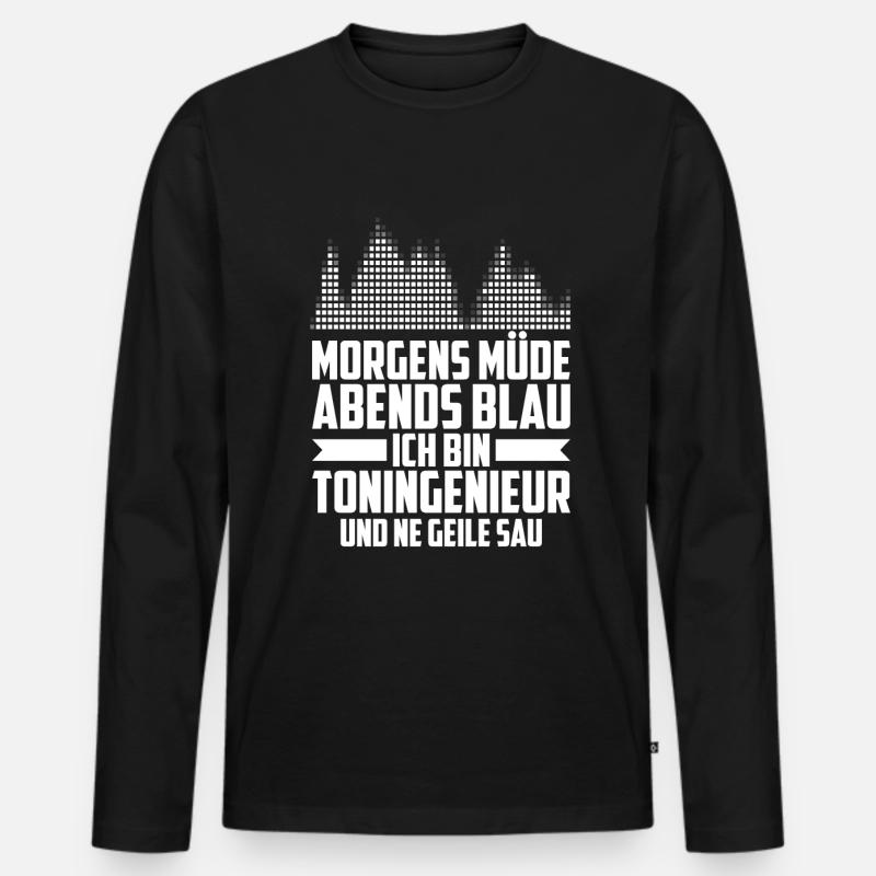 Tontechniker Toningenieur - Männer Premium Bio Langarmshirt - Schwarz
