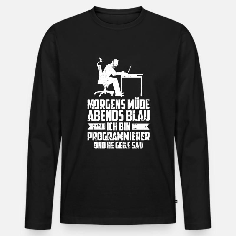 Entwickler Coder Programmierer - Männer Premium Bio Langarmshirt - Schwarz