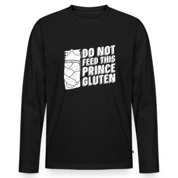 Glutenfrei Prinz - Männer Premium Bio Langarmshirt - Schwarz - Vorne - Nico (187cm)