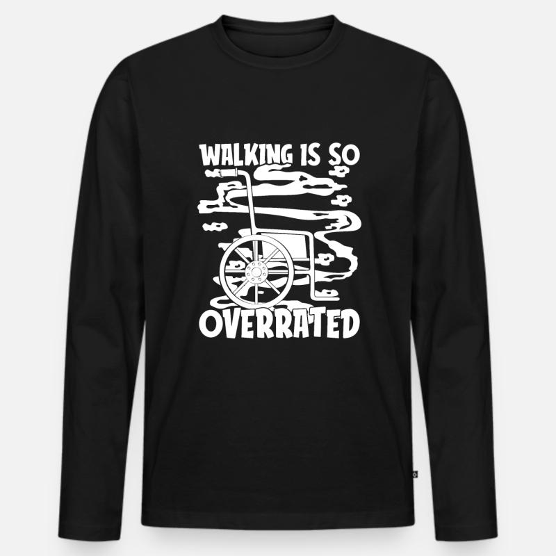 Rollstuhl Rollstuhlfahrer Witzig - Männer Premium Bio Langarmshirt - Schwarz