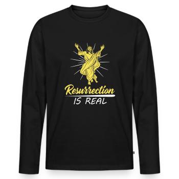 Christian Christianity Resurrection - Men's Premium Organic Long Sleeve Shirt - black - Front - Nico (187cm)