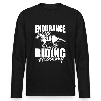 Horse Equestrian Academy Endurance Riding - Men's Premium Organic Long Sleeve Shirt - black - Front - Nico (187cm)