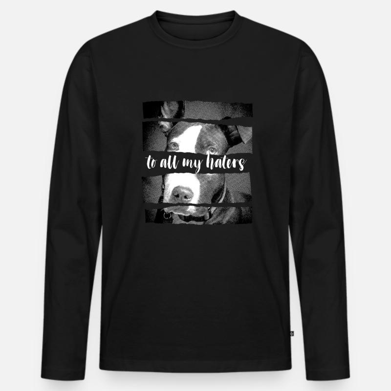 Pitbull - Männer Premium Bio Langarmshirt - Schwarz