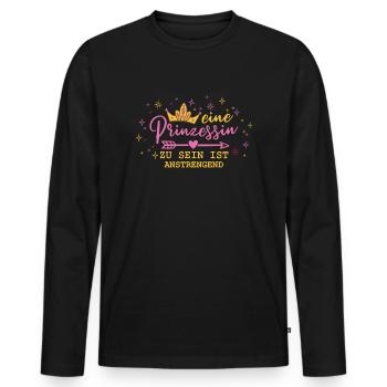 Prinzessin Witzig - Männer Premium Bio Langarmshirt - Schwarz - Vorne - Nico (187cm)