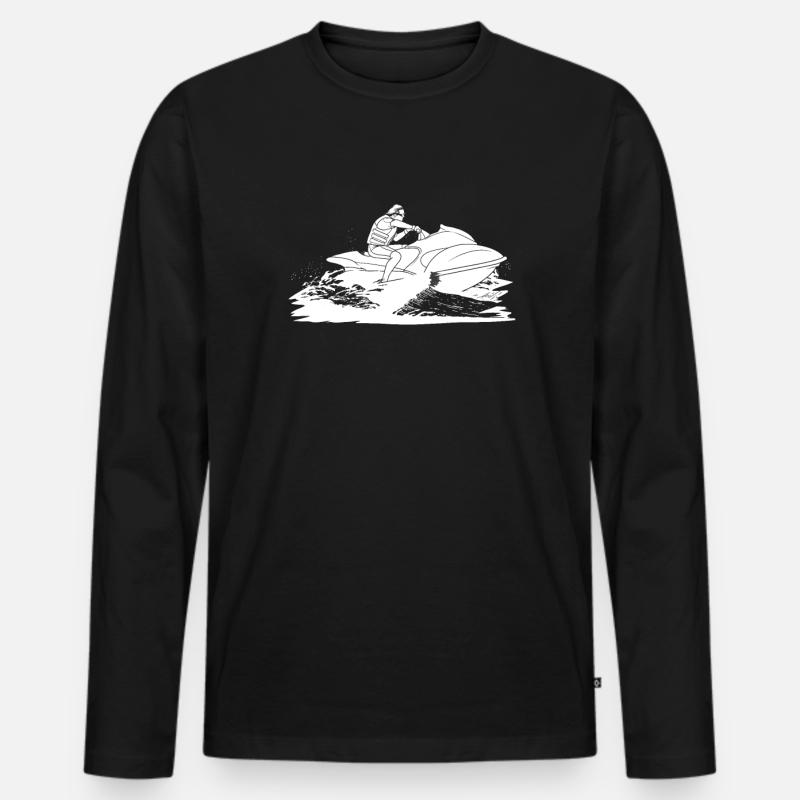 Jet Ski - Männer Premium Bio Langarmshirt - Schwarz