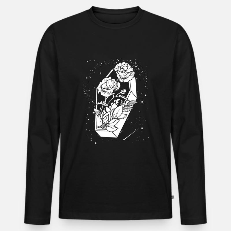 Gothic Sarg - Männer Premium Bio Langarmshirt - Schwarz