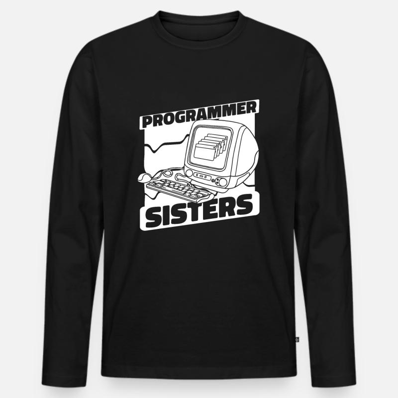 Developer Coder Programmer Computer - Men's Premium Organic Long Sleeve Shirt - black