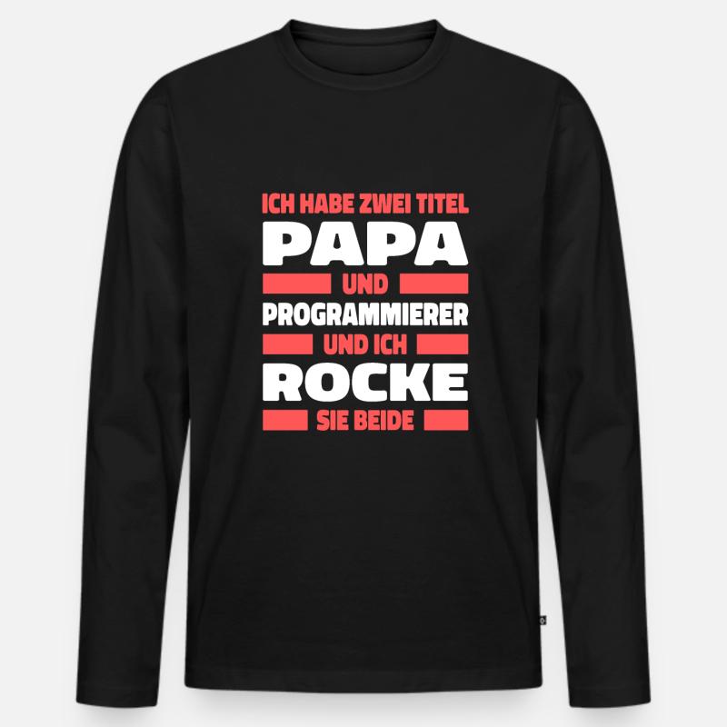 Entwickler Coder Programmierer Witzig - Männer Premium Bio Langarmshirt - Schwarz