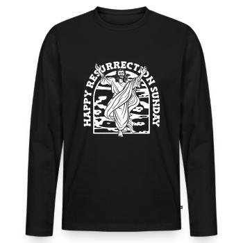 Christ Christianity Resurrection - Men's Premium Organic Long Sleeve Shirt - black - Front - Nico (187cm)