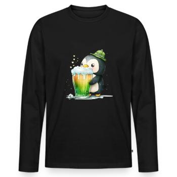 La Saint-Patrick en Irlande applaudit pour de bon - T-shirt manches longues Premium bio Homme - noir - Devant - Nico (187cm)