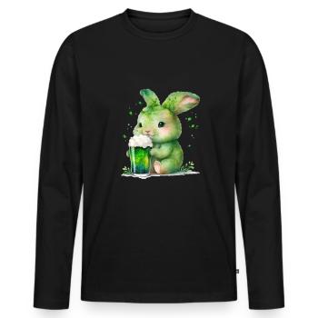 La Saint-Patrick en Irlande applaudit pour de bon - T-shirt manches longues Premium bio Homme - noir - Devant - Nico (187cm)