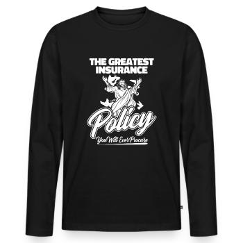 Christ Christianity - Men's Premium Organic Long Sleeve Shirt - black - Front - Nico (187cm)