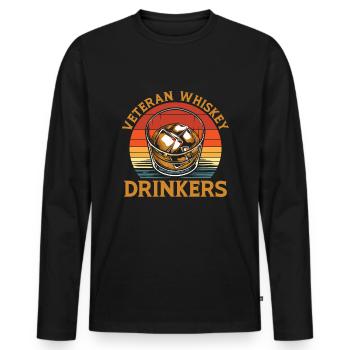 Whisky Whiskey - T-shirt manches longues Premium bio Homme - noir - Devant - Nico (187cm)