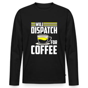 Café du centre de contrôle des appels d’urgence - T-shirt manches longues Premium bio Homme - noir - Devant - Nico (187cm)