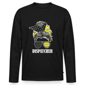 Emergency call control center Sunglasses - Men's Premium Organic Long Sleeve Shirt - black - Front - Nico (187cm)