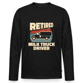 Cow Milk Milk Wagon - Men's Premium Organic Long Sleeve Shirt - black - Front - Nico (187cm)