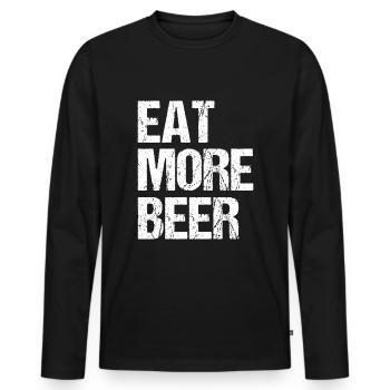 Bière artisanale Bier Artisan ISS Mehr Mangez plus de bière - T-shirt manches longues Premium bio Homme - noir - Devant - Nico (187cm)