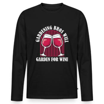 Hobby Gardener Garden Wine Gardening Brother - Men's Premium Organic Long Sleeve Shirt - black - Front - Nico (187cm)