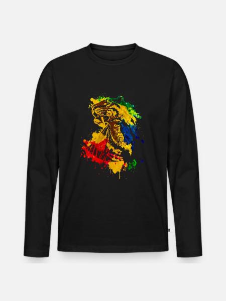 Saber-toothed tiger - Men's Premium Organic Long Sleeve Shirt - black