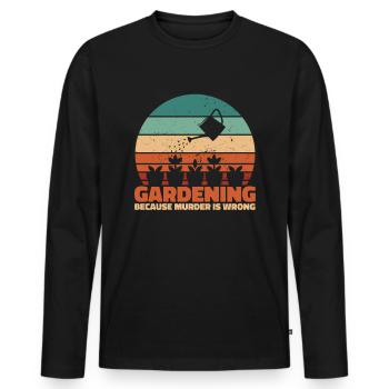Hobbygärtner Garten Mord Gartenkatze - Männer Premium Bio Langarmshirt - Schwarz - Vorne - Nico (187cm)