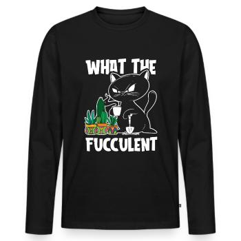Hobbygärtner Garten Saftig Gartenkatze - Männer Premium Bio Langarmshirt - Schwarz - Vorne - Nico (187cm)