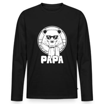 Fête des pères Papa Wear - T-shirt manches longues Premium bio Homme - noir - Devant - Nico (187cm)