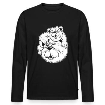 Fête des pères Papa Wear - T-shirt manches longues Premium bio Homme - noir - Devant - Nico (187cm)