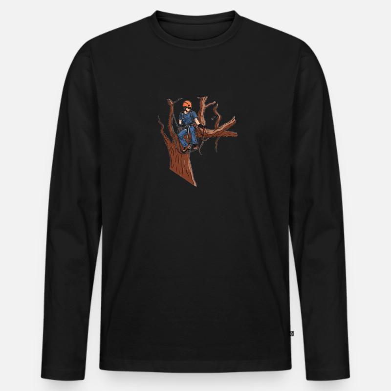 Baumpfleger Baumkletterer Arborist Baumklettern - Männer Premium Bio Langarmshirt - Schwarz