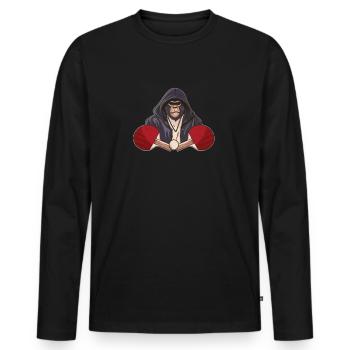 Table Tennis Ping-Pong King Pong Table Tennis - T-shirt manches longues Premium bio Homme - noir - Devant - Nico (187cm)