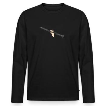 Clarinette fanfare clarinette - T-shirt manches longues Premium bio Homme - noir - Devant - Nico (187cm)