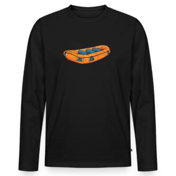 Rafting - Männer Premium Bio Langarmshirt - Schwarz - Vorne - Nico (187cm)