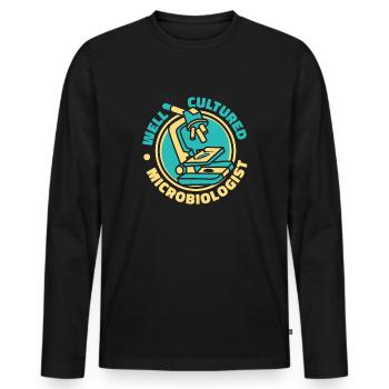 Biology Biologist Microscope - Men's Premium Organic Long Sleeve Shirt - black - Front - Nico (187cm)